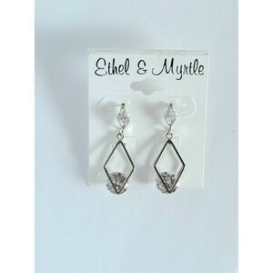 Ethel and myrtle crystal diamond hanging earrings
